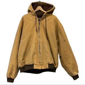 Red Head Men Coat Tan Ranch Canvas Barn Chore‎ Size 2X Tall Heavy Duty Full Zip